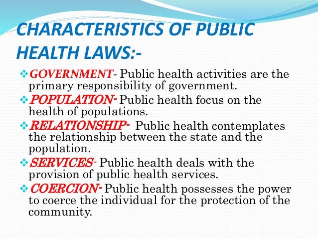 Populations, Public Health, and the Law